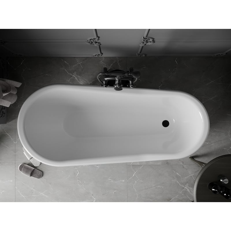 Mexen Retro vabalt seisev vann 170 x 75 cm, valge, mustad jalad - 53251707500-70