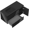 Mexen Orio bathroom cabinet 100 cm with Vela left sink, 2S, 1D, black gloss/black matte - 91A13-10047-3-BBFFF70-W23L71