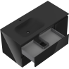 Mexen Orio mobile bagno 100 cm con lavabo Vela sinistro, 2S, 1D, nero lucido/nero opaco - 91A13-10047-3-BBFFF70-W23L71