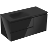Mexen Orio bathroom cabinet 100 cm with Vela left sink, 2S, 1D, black gloss/black matte - 91A13-10047-3-BBFFF70-W23L71