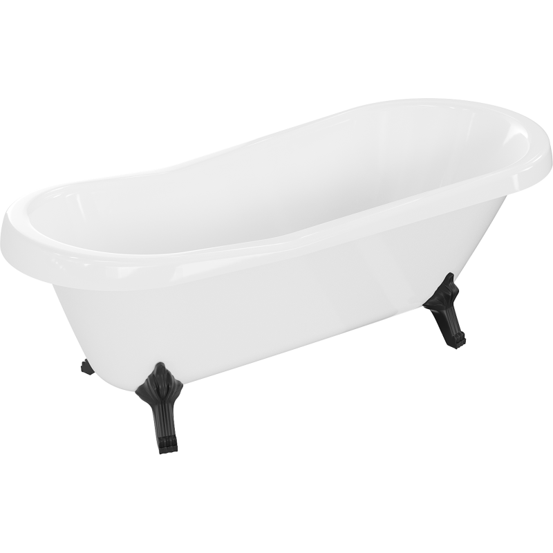Mexen Retro freistehende Badewanne 170 x 75 cm, weiß, schwarze Beine - 53251707500-70