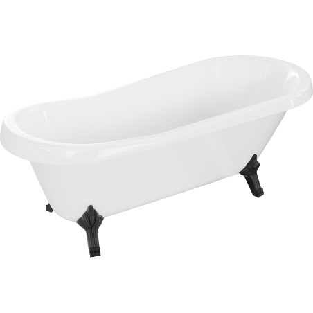 Mexen Retro vabalt seisev vann 170 x 75 cm, valge, mustad jalad - 53251707500-70