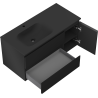 Mexen Orio armario de baño de 100 cm con lavabo Vela izquierdo, 2C, 1P, negro mate - 91A13-10047-3-BBFFF71-W23L71