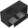 Mexen Orio 100 cm Bathroom Cabinet with Left Sink Vela, 2 Drawers, 1 Door, Matte Black - 91A13-10047-3-BBFFF71-W23L71