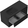 Mexen Orio mobiletto da bagno 100 cm con lavabo Vela sinistro, 2S, 1A, nero opaco - 91A13-10047-3-BBFFF71-W23L71