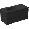 Mexen Orio 100 cm Bathroom Cabinet with Left Sink Vela, 2 Drawers, 1 Door, Matte Black - 91A13-10047-3-BBFFF71-W23L71