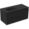 Mexen Orio Badezimmerschrank 100 cm mit Waschtisch Vela links, 2S, 1D, schwarz matt - 91A13-10047-3-BBFFF71-W23L71