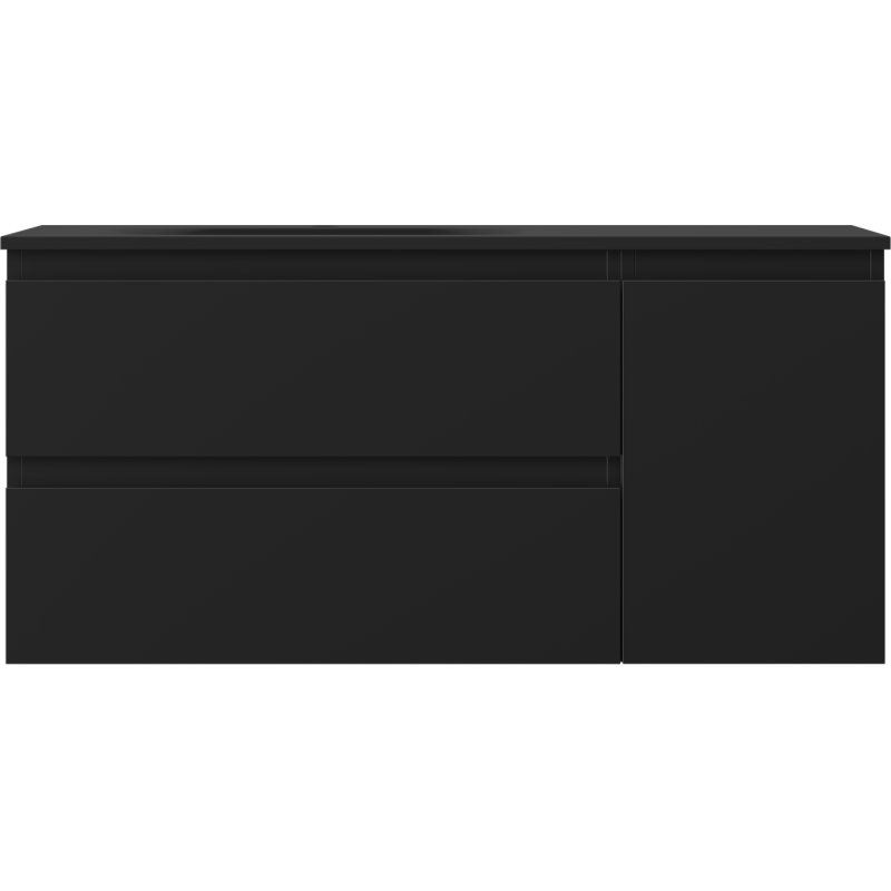 Mexen Orio armario de baño de 100 cm con lavabo Vela izquierdo, 2C, 1P, negro mate - 91A13-10047-3-BBFFF71-W23L71