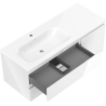 Mexen Orio bathroom cabinet 120 cm with Vela left washbasin, 2S, 1D, white gloss - 91A13-12047-3-BBFFF00-W23L00