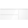 Mexen Orio Badezimmer-Unterschrank 120 cm mit Waschbecken Vela links, 2S, 1D, weiß glänzend - 91A13-12047-3-BBFFF00-W23L00