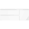 Mexen Orio Badezimmerschrank 120 cm mit Waschbecken Vela links, 2S, 1T, weiß glänzend - 91A13-12047-3-BBFFF00-W23L00