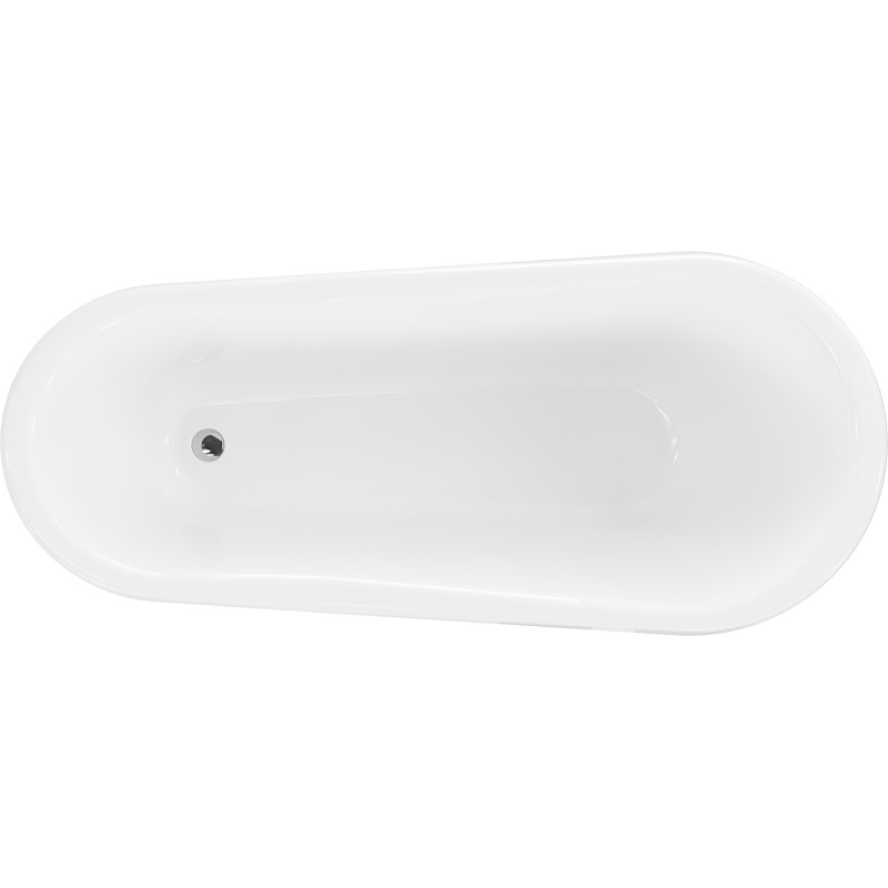 Mexen Retro freestanding bathtub 170 x 75 cm, white/black, chrome legs - 53251707575-00