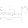 Mexen Orio Badezimmerschrank 120 cm mit Waschbecken Vela links, 2S, 1D, Graphit matt/Weiß matt - 91A13-12047-3-BBFFF66-W23L01