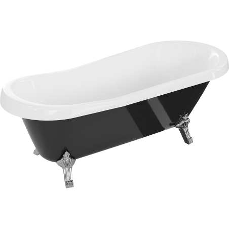 Mexen Retro freistehende Wanne 170 x 75 cm, weiß/schwarz, Chromfüße - 53251707575-00