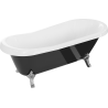 Mexen Retro baignoire autoportante 170 x 75 cm, blanc/noir, pieds chromés - 53251707575-00