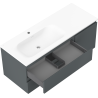 Mexen Orio mobiletto da bagno 120 cm con lavabo Vela a sinistra, 2S, 1D, grafite opaco/bianco opaco