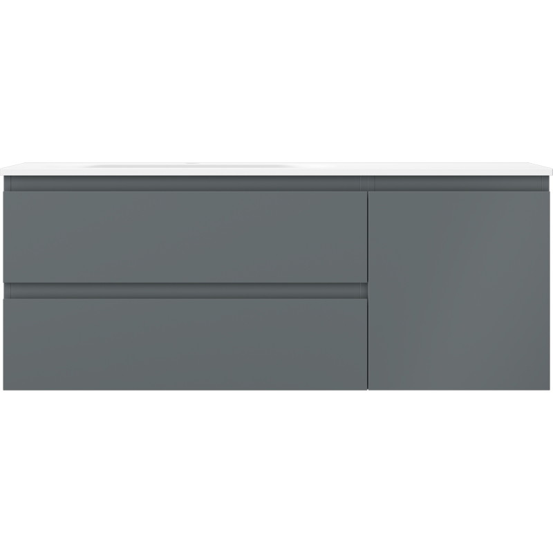 Mexen Orio badkamerkast 120 cm met wastafel Vela links, 2S, 1D, grafiet mat/wit mat - 91A13-12047-3-BBFFF66-W23L01