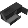 Mexen Orio armario de baño de 120 cm con lavabo Vela izquierdo, 2S, 1D, negro brillo/negro mate - 91A13-12047-3-BBFFF70-W23L71