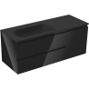 Mexen Orio cabinet de salle de bain 120 cm avec lavabo Vela gauche, 2 tiroirs, 1 porte, noir brillant/noir mat