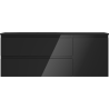 Mexen Orio badkamerkast 120 cm met wastafel Vela links, 2S, 1D, zwart glans/zwart mat - 91A13-12047-3-BBFFF70-W23L71