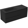 Mexen Orio Badezimmerschrank 120 cm mit Waschbecken Vela links, 2S, 1T, schwarz matt - 91A13-12047-3-BBFFF71-W23L71