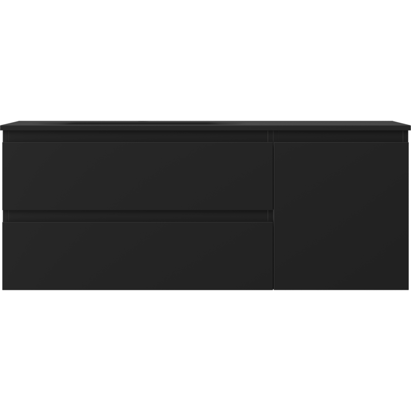 Mexen Orio armário de casa de banho 120 cm com lavatório Vela esquerdo, 2G, 1P, preto mate - 91A13-12047-3-BBFFF71-W23L71