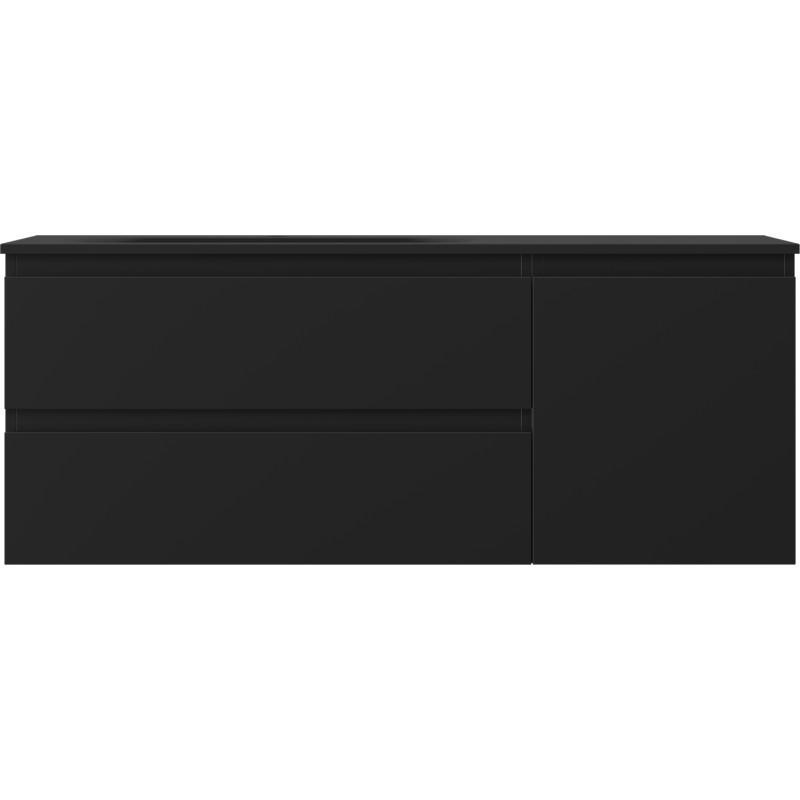 Mexen Orio badkamerkast 120 cm met wastafel Vela links, 2S, 1D, zwart mat - 91A13-12047-3-BBFFF71-W23L71