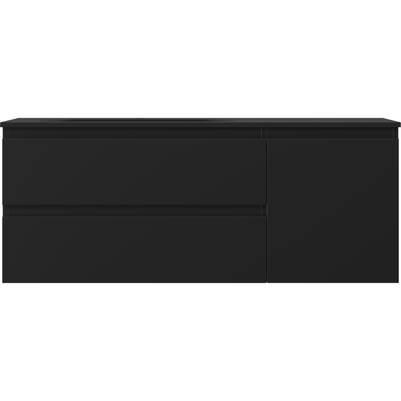 Mexen Orio mobile da bagno 120 cm con lavabo Vela a sinistra, 2S, 1D, nero opaco - 91A13-12047-3-BBFFF71-W23L71