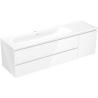 Mexen Orio meuble de salle de bain 160 cm avec lavabo Vela à gauche, 2S, 1D, blanc brillant - 91A13-16047-3-BBFFF00-W23L00