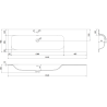 Mexen Orio meuble de salle de bain 160 cm avec lavabo Vela à gauche, 2S, 1D, blanc brillant - 91A13-16047-3-BBFFF00-W23L00