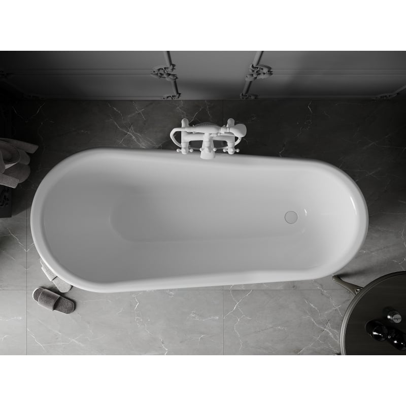 Mexen Retro freestanding bathtub 170 x 75 cm, white/black, white legs - 53251707575-20