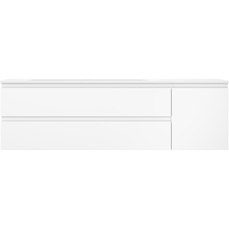 Mexen Orio armario de baño 160 cm con lavabo Vela izquierdo, 2S, 1D, blanco mate - 91A13-16047-3-BBFFFF01-W23L01