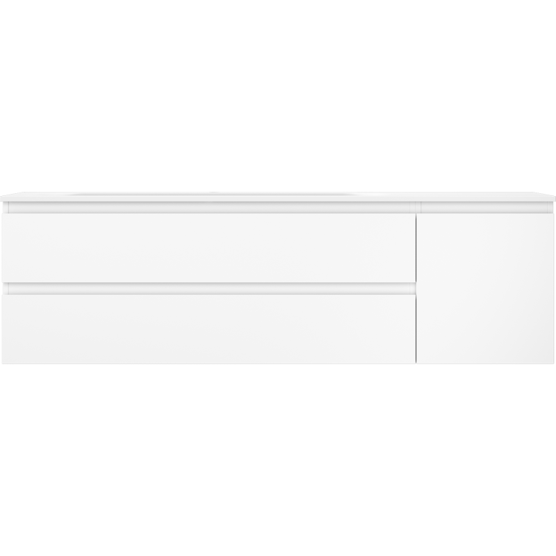 Mexen Orio meuble de salle de bains 160 cm avec lavabo Vela gauche, 2S, 1D, blanc mat - 91A13-16047-3-BBFFFF01-W23L01