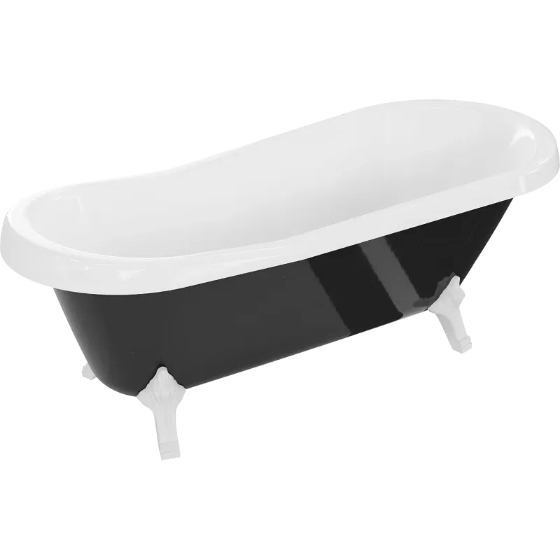 Mexen Retro freestanding bath 170 x 75 cm, white/black, white legs - 53251707575-20