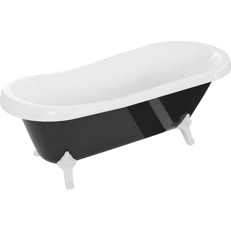 Mexen Retro samostojeća kada 170 x 75 cm, bijela/crna, bijele noge - 53251707575-20