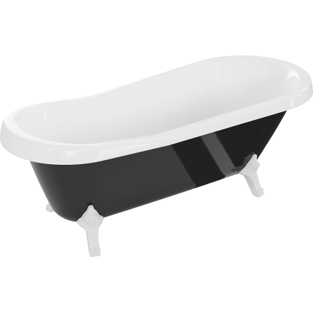 Mexen Retro freistehende Badewanne 170 x 75 cm, weiß/schwarz, weiße Beine - 53251707575-20