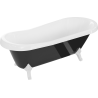 Mexen Retro freistehende Badewanne 170 x 75 cm, weiß/schwarz, weiße Beine - 53251707575-20