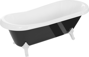 Mexen Retro freistehende Badewanne 170 x 75 cm, weiß/schwarz, weiße Beine - 53251707575-20