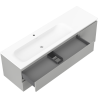 Mexen Orio 160 cm bathroom cabinet with Vela left sink, 2 drawers, 1 door, gray matte/white matte - 91A13-16047-3-BBFFF62-W23L01