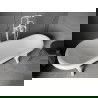 Mexen Retro freistehende Badewanne 170 x 75 cm, weiß/schwarz, weiße Beine - 53251707575-20