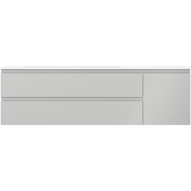 Mexen Orio armadietto bagno 160 cm con lavabo Vela a sinistra, 2S, 1D, grigio opaco/bianco opaco - 91A13-16047-3-BBFFF62-W23L01