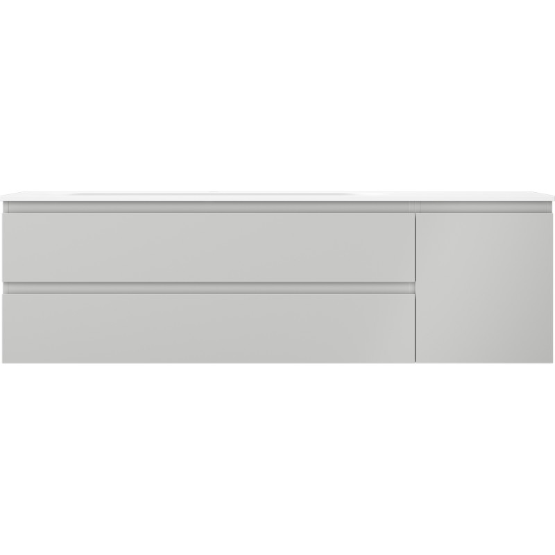 Mexen Orio armoire de salle de bain 160 cm avec lavabo Vela à gauche, 2T, 1P, gris mat/blanc mat - 91A13-16047-3-BBFFF62-W23L01