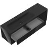 Mexen Orio armario de baño de 160 cm con lavabo Vela izquierdo, 2S, 1D, negro brillo/negro mate - 91A13-16047-3-BBFFF70-W23L71
