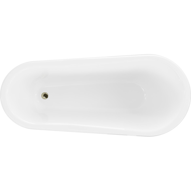 Mexen Retro freestanding bathtub 170 x 75 cm, white/black, gold legs - 53251707575-50