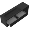 Mexen Orio Badezimmerschrank 160 cm mit Waschbecken Vela links, 2S, 1D, schwarz matt - 91A13-16047-3-BBFFF71-W23L71