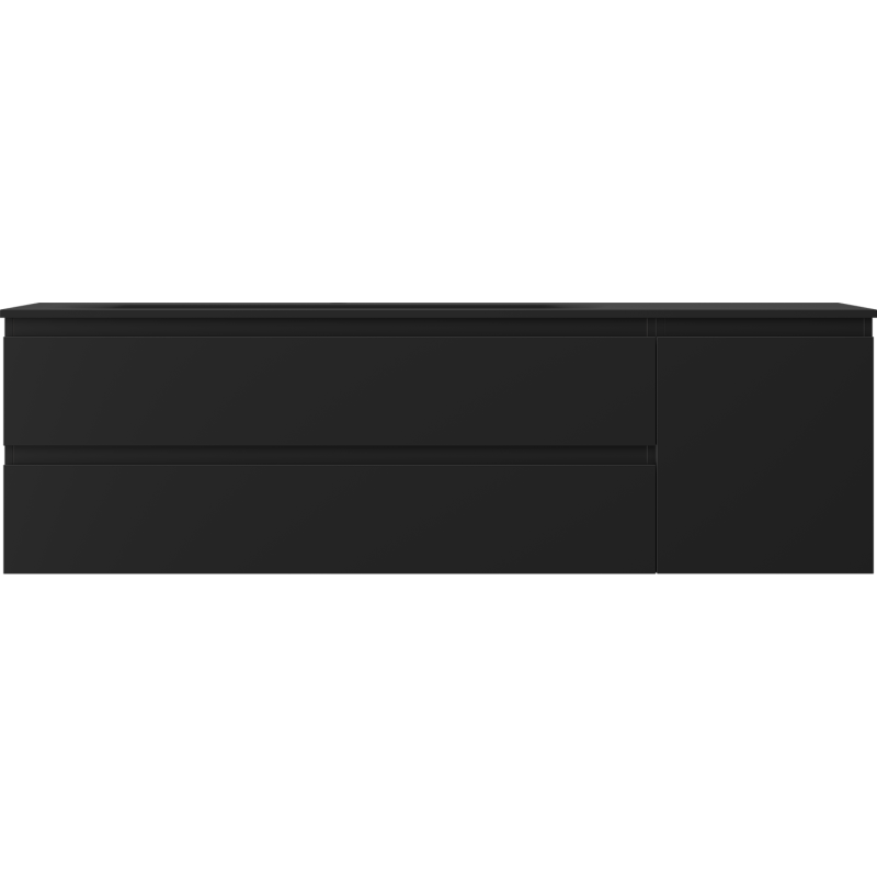 Mexen Orio armario de baño de 160 cm con lavabo Vela izquierdo, 2S, 1D, negro mate - 91A13-16047-3-BBFFF71-W23L71