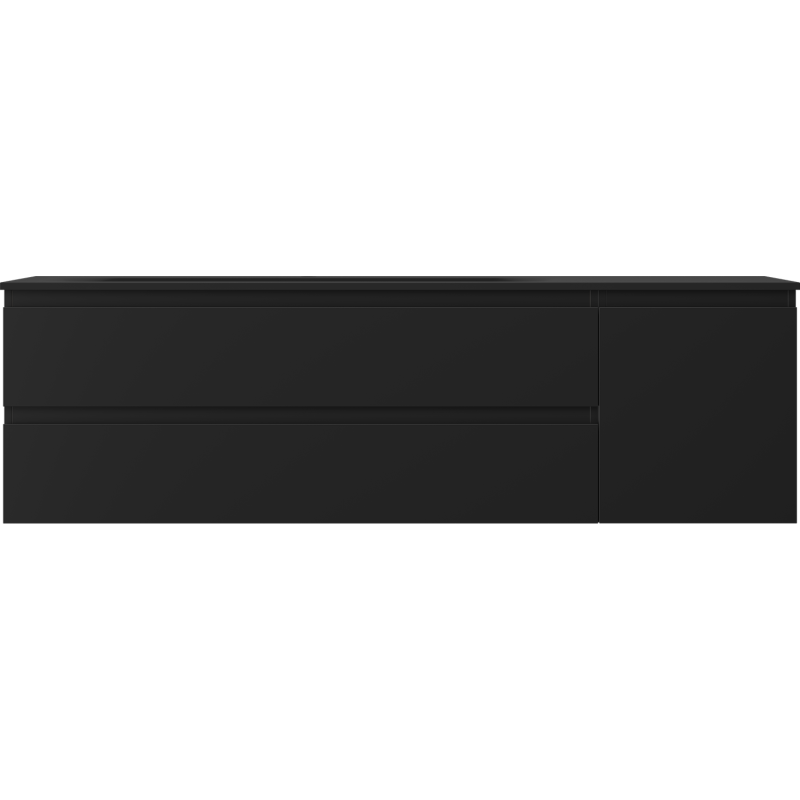 Mexen Orio armário de casa de banho de 160 cm com lavatório Vela esquerdo, 2S, 1D, preto mate - 91A13-16047-3-BBFFF71-W23L71