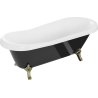 Mexen Retro freestanding bathtub 170 x 75 cm, white/black, gold legs - 53251707575-50
