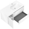 Mexen Orio meuble de salle de bain 90 cm avec lavabo Vela à droite, 2S, 1D, blanc brillant - 91A13-09047-3-BBFFF00-W23P00