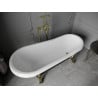 Mexen Retro freistehende Badewanne 170 x 75 cm, weiß/schwarz, goldene Beine - 53251707575-50